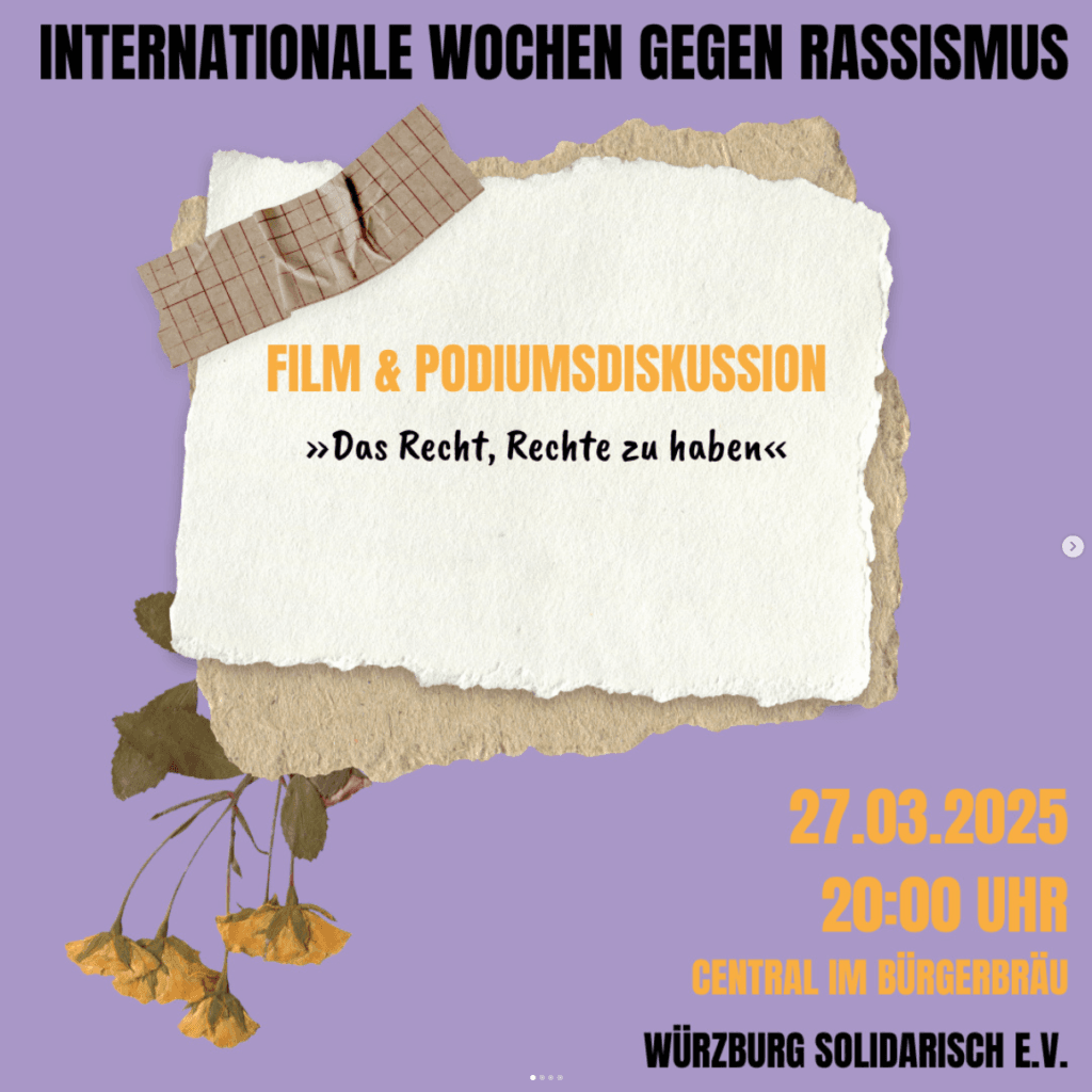 Das Recht, Rechte zu haben. Veranstaltungen in Würzburg