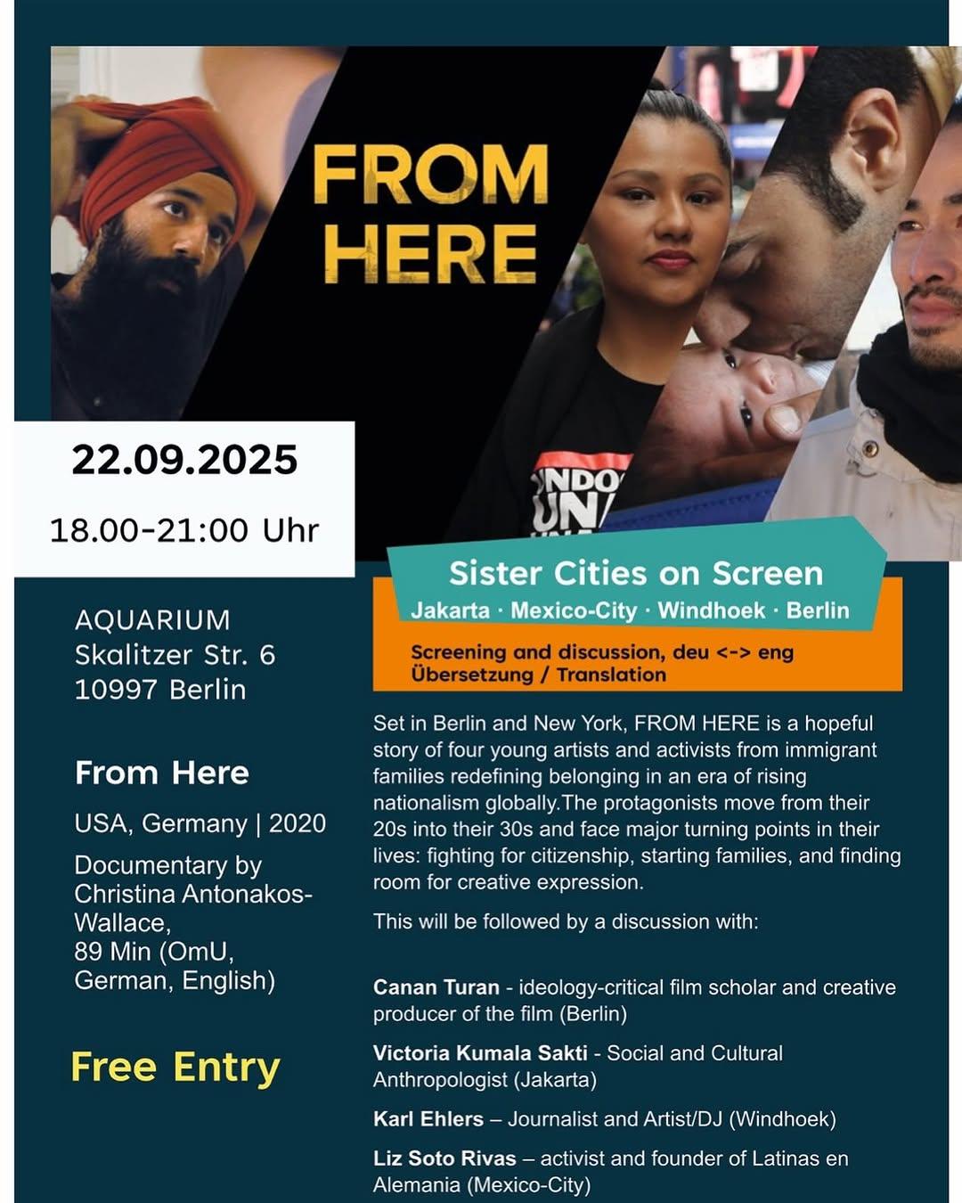From Here Film Screening & Talk, September 22, 2025 in Berlin, Germany